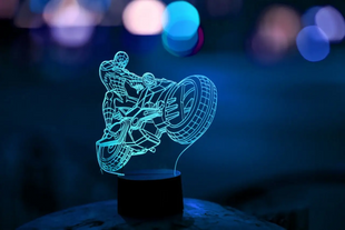 3D світильник нічник з пультом "Людина-павук на мотоциклі" 3DTOYSLAMP s0157 фото