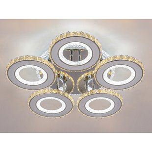 AURORA RING RGB PRO 23509 &ndash; мощная LED люстра 192Вт с пультом и мобильным управлением. F+LIGHT FP-23509-5H-RGB фото