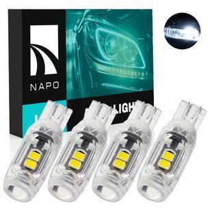 Комплект светодиодных ламп NAPO T10-3030-5smd-Lens W5W T10 цвет свечения белый 4 шт N01035W04 фото