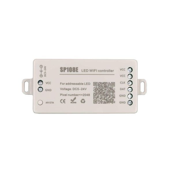 SPI контроллер PROLUM RGB SP108E Wi-Fi (5&ndash;24V, IP20, до 2048px, управление со смартфона, поддержка SK6812/WS2811/WS2812/WS2812b/WS2813) 402056 фото