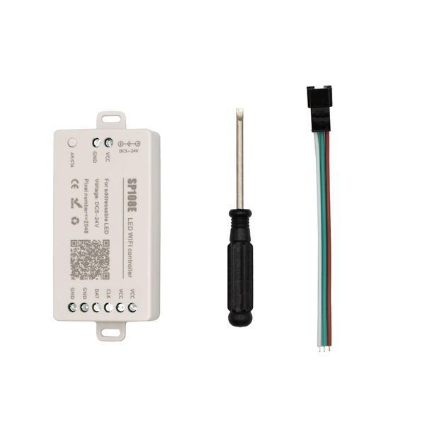 SPI контроллер PROLUM RGB SP108E Wi-Fi (5&ndash;24V, IP20, до 2048px, управление со смартфона, поддержка SK6812/WS2811/WS2812/WS2812b/WS2813) 402056 фото