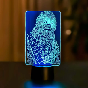 3D світильник нічник з пультом "Чубакку" 3DTOYSLAMP 43543RDCBS фото