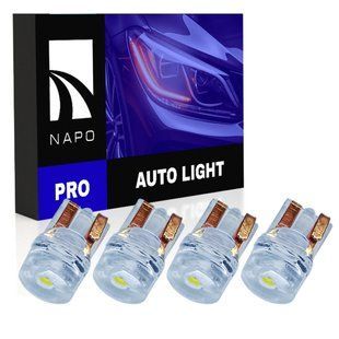 Комплект светодиодных ламп NAPO PRO T10-F2 W5W T10 цвет свечения белый 4 шт NP01710W04 фото