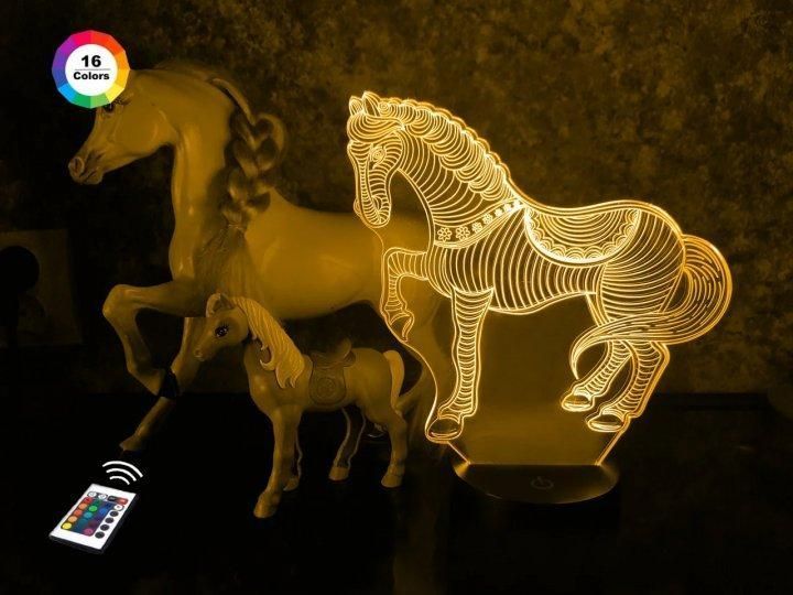 3D світильник нічник з пультом "Конячка" 3DTOYSLAMP 02-007 фото