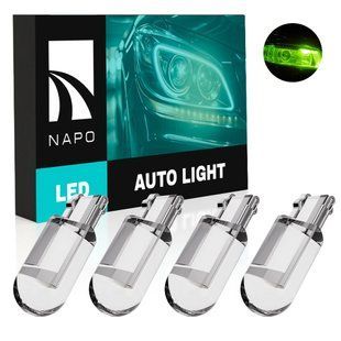 Комплект світлодіодних ламп NAPO LED T10-F1 W5W T10 колір світіння зелений 4 шт N01710G04 фото