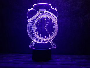 3D светильник ночник с пультом "Будильник" 3DTOYSLAMP 03-039 фото