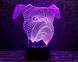 3D светильник ночник с пультом "Бульдог" 3DTOYSLAMP 02-101 фото 2