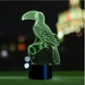 3D світильник нічник з пультом "Тукан" 3DTOYSLAMP 434пм фото 1