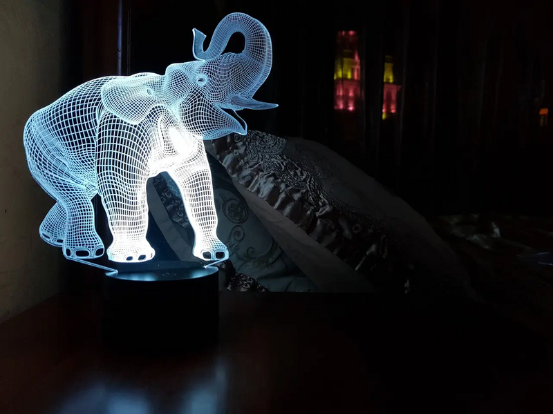 3D светильник ночник с пультом "Слон" 3DTOYSLAMP 02-029 фото