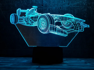 3D світильник нічник з пультом "Гонковий автомобіль 32" 3DTOYSLAMP 08-057 фото