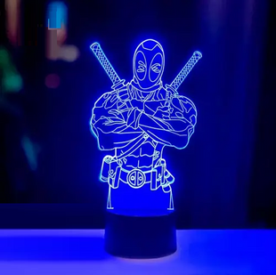3D светильник ночник с пультом "Дэдпул 5" 3DTOYSLAMP 457215КЕУ фото
