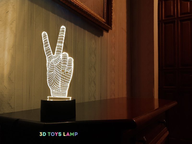 3D светильник ночник с пультом "Привет" 3DTOYSLAMP 03-010 фото