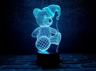 3D світильник нічник з пультом "Мишка (новорічний)" 3DTOYSLAMP 3DTL-0012 фото