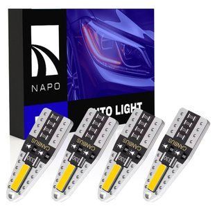 Комплект светодиодных ламп NAPO PRO T10-7020-2smd W5W T10 цвет свечения белый 4 шт NP10407W04 фото