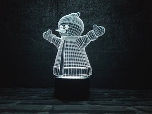 3D світильник нічник з пультом "Сніговик" 3DTOYSLAMP 03-024 фото