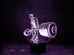 3D світильник нічник з пультом "Штангіст" 3DTOYSLAMP 10-006 фото