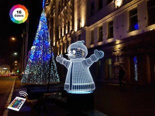 3D світильник нічник з пультом "Сніговик" 3DTOYSLAMP 03-024 фото