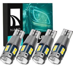 Комплект светодиодных ламп NAPO T10-3030-10smd-Lens W5W T10 цвет свечения белый 4 шт N01033W04 фото