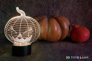 3D светильник ночник с пультом "Хэллоуин - тыква" 3DTOYSLAMP 03-015 фото