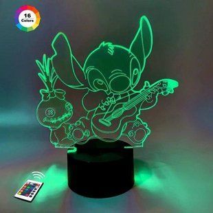 3D светильник ночник с пультом "Стич" 3DTOYSLAMP 56487СС фото