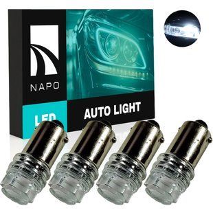 Комплект светодиодных ламп NAPO LED BA9S-2835-3smd T4W Ba9s цвет свечения белый 4 шт N14760W04 фото