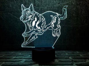 3D світильник нічник з пультом "Німецька вівчарка 2" 3DTOYSLAMP 02-107 фото
