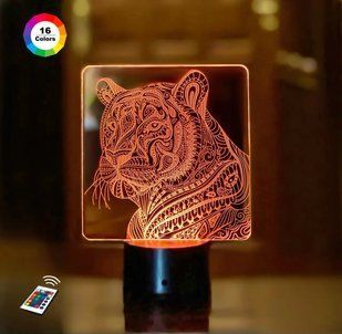 3D світильник нічник з пультом "Тигр 4" 3DTOYSLAMP 437436СМИ фото
