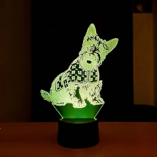 3D світильник нічник&nbsp;з пультом "Йоркширський тер'єр"&nbsp;3DTOYSLAMP 7854ССС фото