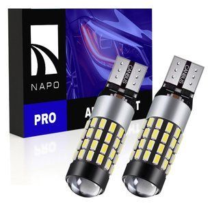 Комплект світлодіодних ламп NAPO PRO T10-3014-57smd W5W T10 колір світіння білий 2 шт NP10602W02 фото