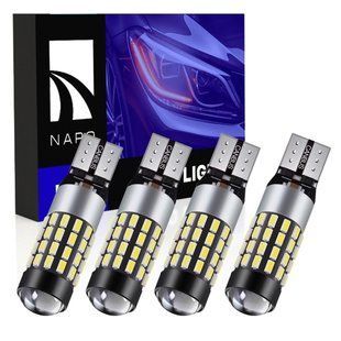 Комплект світлодіодних ламп NAPO PRO T10-3014-57smd W5W T10 колір світіння білий 4 шт NP10602W04 фото
