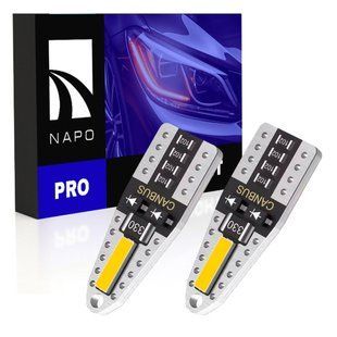 Комплект светодиодных ламп NAPO PRO T10-7020-2smd W5W T10 цвет свечения белый 2 шт NP10407W02 фото