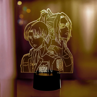 3D світильник нічник&nbsp;з пультом "Леві Акерман і Ханджи Зое" 3DTOYSLAMP 356878902 фото