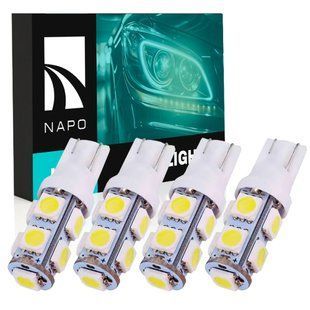 Комплект светодиодных ламп NAPO T10-5050-9smd W5W T10 цвет свечения белый 4 шт N10200W04 фото