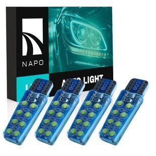 Комплект світлодіодних ламп NAPO LED T10-COB16-Silic W5W T10 колір світіння білий 4 шт N10790W04 фото
