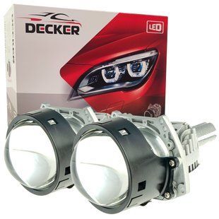 Світлодіодна лінза модуль для фар Decker LED BL 3.0" P-2 65W 5500K комплект 2 шт 102-716 фото