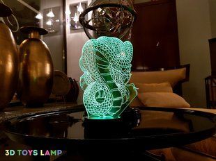 3D світильник нічник з пультом "Кобра" 3DTOYSLAMP 02-015 фото