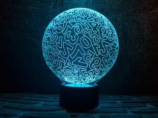 3D світильник нічник з пультом "Цифри" 3DTOYSLAMP 03-030 фото