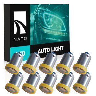 Лампа світлодіодна NAPO LED BA9S-5050-1smd T4W BA9S колір світіння жовтий комплект 10 шт N14100Y10 фото