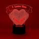 3D світильник нічник з пультом "Серце 3" 3DTOYSLAMP 87куа фото 1