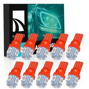 Комплект светодиодных ламп NAPO T10-5050-5smd W5W T10 цвет свечения красный 10 шт N10152R10 у фото