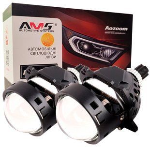 Світлодіодна LED лінза для фар AMS ORIGINAL A8 5500K 3.0 Blue F/R 70W комплект 2 шт 47583 фото