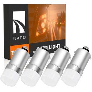 Комплект светодиодных ламп для грузовиков NAPO TRUCK BA9S-3030-1smd 24V T4W Ba9s цвет свечения белый 4 шт NT14411W04 фото