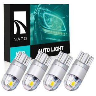 Комплект светодиодных ламп NAPO T10-2835-2smd W5W T10 цвет свечения белый 4 шт N10780W04 фото