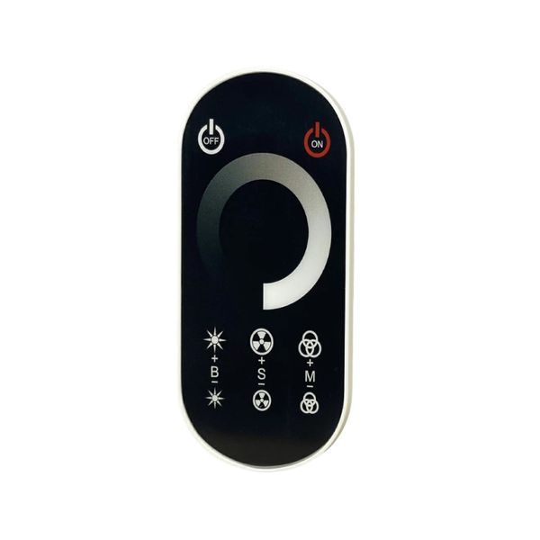 Димер OEM D-24RF8-T-B (24A, 3 канали по 8A, DC 12&ndash;24V, чорний корпус, RF-керування, кнопковий пульт) 25611 фото