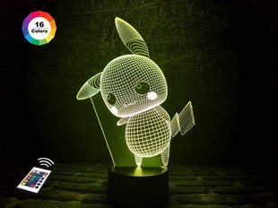 3D светильник ночник с пультом "Пикачу"&nbsp;3DTOYSLAMP 04-004 фото
