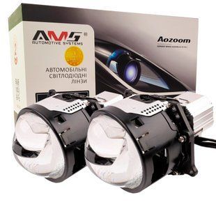 Світлодіодна LED лінза для фар AMS ULTIMATE U10 3.0" F 5500K 81W комплект 2 шт 41625 фото