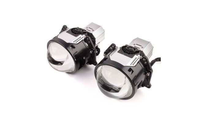 Світлодіодна LED лінза для фар AMS ULTIMATE U10 3.0" F 5500K 81W комплект 2 шт 41625 фото