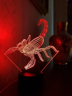 3D світильник нічник з пультом "Скорпіон" 3DTOYSLAMP 3DTL-0017 фото