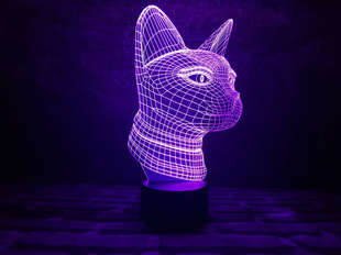3D світильник нічник з пультом "Кішечка" 3DTOYSLAMP 02-011 фото