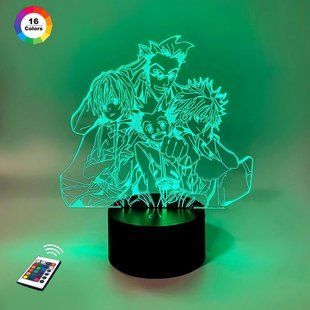 3D светильник ночник с пультом "Курапика, Леорио, Киллуа и Гон из аниме &laquo;Хантер х Хантер" 3DTOYSLAMP *23456789876 фото